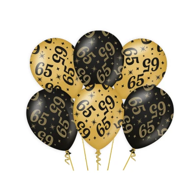 Image de Ballons 65 ans 30 cm 6 morceaux