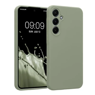 Afbeelding van kwmobile Housse compatible avec Samsung Galaxy A55 5G coque de téléphone protection souple en TPU silicone vert gris