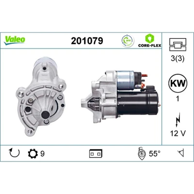 Afbeelding van VALEO 201079 Startmotor 12 1 9 PEUGEOT: Expert I, Partner I Combispace, 406 Saloon, CITROËN: Berlingo / First Relay Van, XM Hatchback