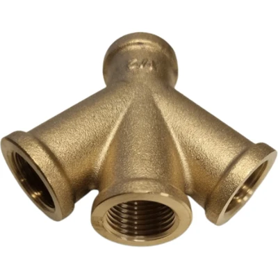 Afbeelding van 4 weg verdeelstuk messing 1/2 inch binnendraad