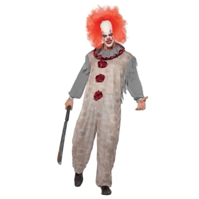 Afbeelding van SMIFFYS Vintage grijs horror clown kostuum voor mannen L Volwassenen kostuums
