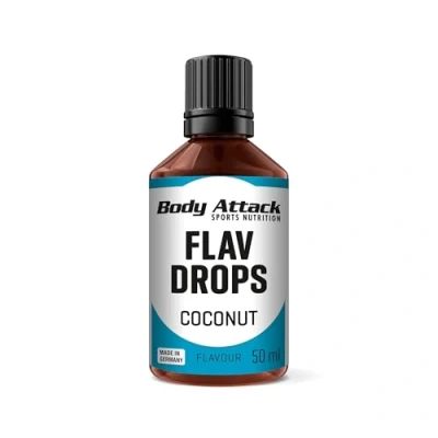 Afbeelding van Body Attack Flav Drops Aromatische voedseldruppels, 50 ml, suikervrij, calorievrij, veganistisch en kwaliteit, made in Germany