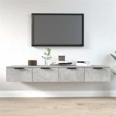 Afbeelding van vidaXL Wandkasten 2 st 68x30x20 cm bewerkt hout betongrijs