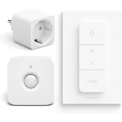 Afbeelding van Philips Hue Voordeelbundel met 1 Slimme Stekker Nederland en EU (Type F), Dimmer Switch Bewegingssensor voor Binnen Accessoires