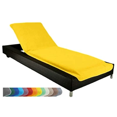 Afbeelding van Beschermhoes voor tuinligstoel, strandligstoel kussen, badstof hoes, 100% katoen, ca. 75 x 200 cm.