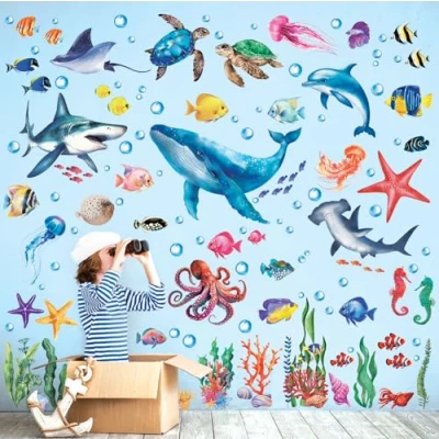 Afbeelding van DECOWALL DS12 8078 Muursticker voor kinderkamer, babykamer, woonkamer, badkamer, afneembaar