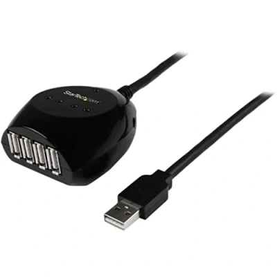Afbeelding van StarTech.com USB2EXT4P15M interface hub 480 Mbit/s Zwart