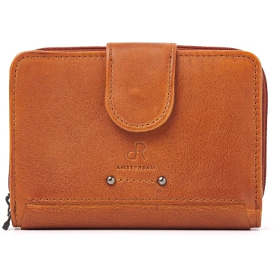 Afbeelding van dR Amsterdam Tampa Damesportemonnee camel Dames portemonnee