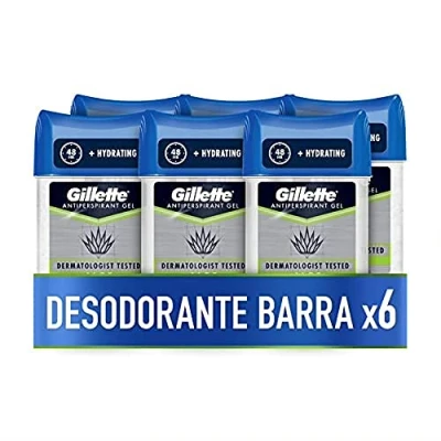 Afbeelding van Gillette Hydra Aloë anti transpirant deodorant gel voor heren, 70 ml x 6