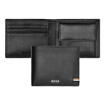 Afbeelding van HUGO BOSS Leren Portemonnee Iconic Wallet Black Zwart