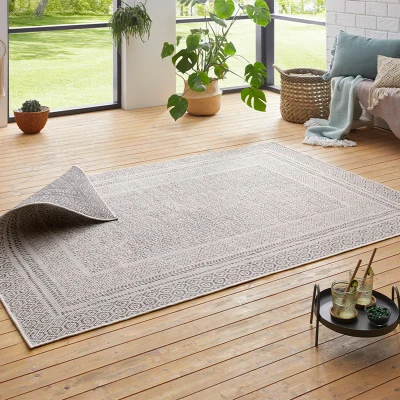 Afbeelding van Binnen &amp; Buiten Vloerkleed Retro Zwart 240x340 Cm