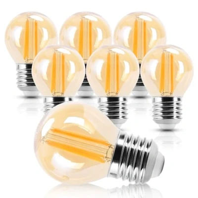 Afbeelding van Aigostar Ledlamp E27, warm wit, 2200 K, 880 lm, 8 W (komt overeen met 64 W), retro Edison led lamp, G45, 6 stuks
