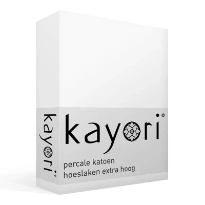 Afbeelding van Kayori Shizu perkal hoeslaken wit 80 90/200 1 persoons,80/200,90/200 (Kleur: Wit)