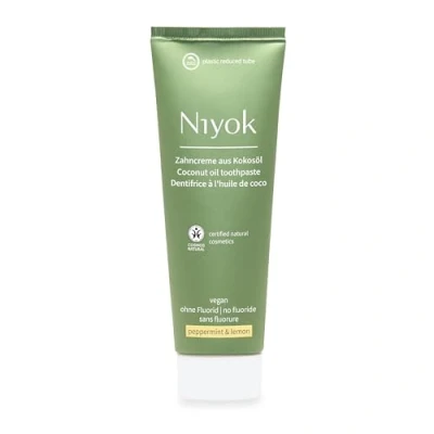 Afbeelding van Niyok Pure Tandpasta Kokosnootolie Pepermunt Citroen Gevoelige tanden Veganistisch NATURKOSMETIK