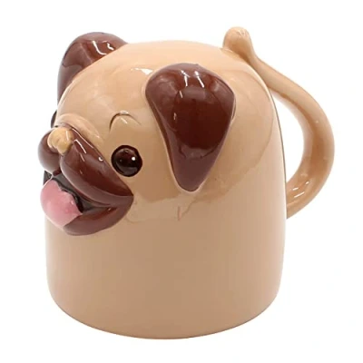Afbeelding van Dekohelden24 Koffiemok met mopshondmotief, afmetingen 12 x 9 cm, inhoud 540 ml