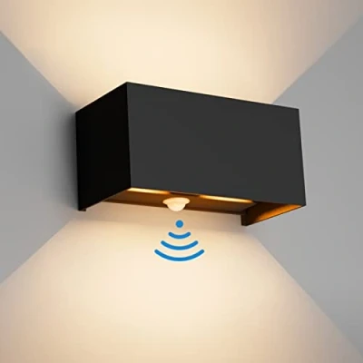 Afbeelding van Klighten 24 W wandlamp met bewegingsmelder, voor buiten/binnen, IP65, 3000 K, zwart