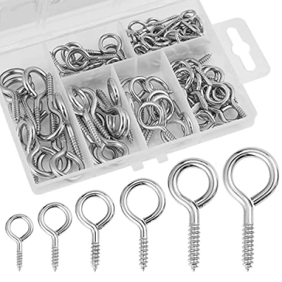 Afbeelding van 100 stuks kleine metalen schroefogen M4 x 40 mm 37 M3 30 28 27 M2,5 21 (zilver)