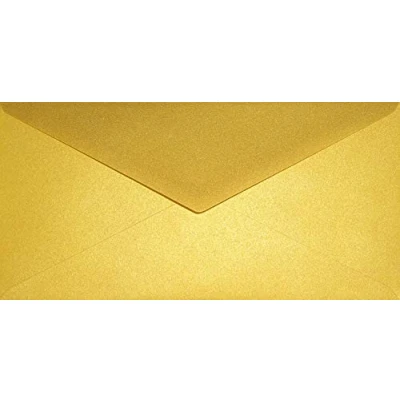 Afbeelding van Netuno 100 lange gouden enveloppen DL 110 x 220 mm Aster metallic Cherish puntige flap parelmoer glanzende voor uitnodigingen verjaardag bruiloft wenskaarten Kerstmis