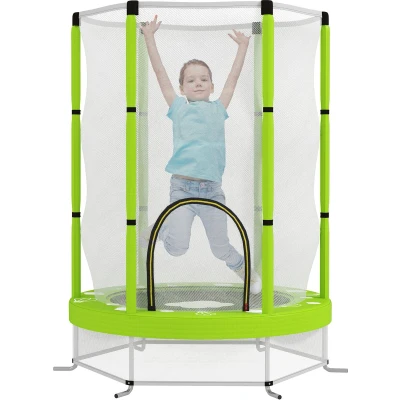 Afbeelding van AIYAPLAY Kinder Trampoline Stahl, Kunststoff 140L x 140B 190H cm Grün