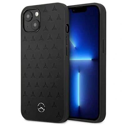 Afbeelding van Mercedes Benz Stars Leather Back Case Geschikt voor Apple iPhone 13 Mini (5.4&quot;) Zwart