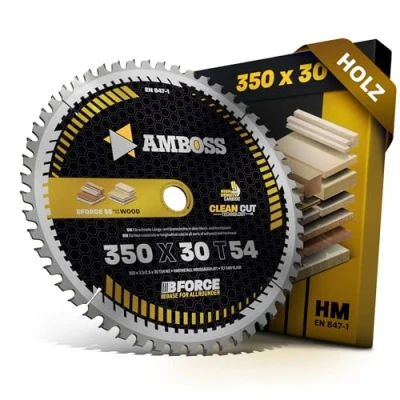 Afbeelding van Cirkelzaagblad HM 350 x 30 mm Z54 wisselvertanding voor hout Allround AMBOSS WERKZEUGE® zaagblad compatibel met Ulmia. Wegoma Festool HK 132 Mafell MKS125 SF32 Makita 5143 R