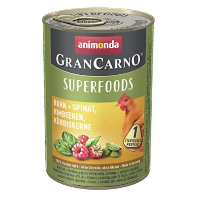 Afbeelding van Animonda GranCarno Kip + Spinazie, Frambozen, Pompoenpitten 6x400 gram