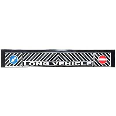 Afbeelding van Recambo Universeel spatbord, spatbescherming, spatbescherming voor vrachtwagen, aanhanger, lang voertuig, met verkeersbord, flexibel rubber, 240 x 35 cm