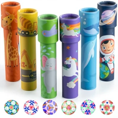 Afbeelding van iKeelo 6 stuks caleidoscopen voor kinderen, verjaardagscadeaus klassiek retro educatief caleidoscoop cadeau Kerstmis, school en klasprijs