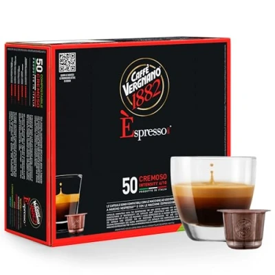 Afbeelding van Caffè Vergnano espresso capsules, compatibel met Nespresso, romige koffie, 250 g, 50 stuks