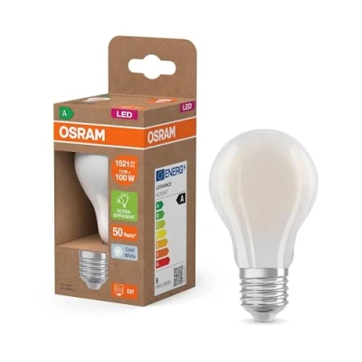 Image de OSRAM LED SUPERSTAR+ CLASSIC A GL FR 100 avec culot E27, forme d&#039;ampouclassique, blanche, 7,2W, 1512lm, 4000K, lumière blanc froid, jusqu&#039;à 60% d&#039;économie d&#039;énergie par rapport aux standards
