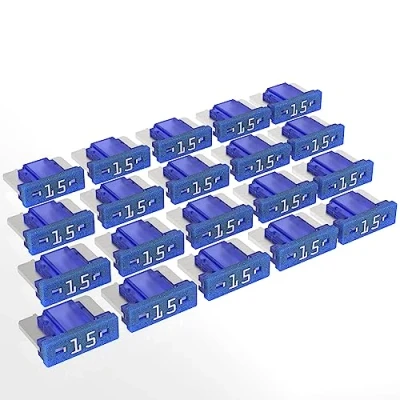 Afbeelding van AUPROTEC Mini LP platte zekeringen, 2 A 30 A, zekering voor auto, keuze: 15 blauw, 20 stuks