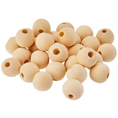 Afbeelding van Artemio 30 ronde houten kralen 20 mm