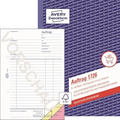 Afbeelding van Avery 1726 Pink White Yellow A5 148 x 210 mm 40 pages