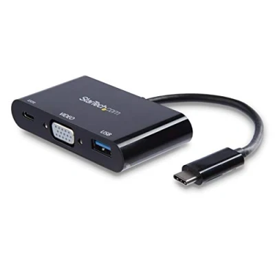 Afbeelding van StarTech USB C naar VGA multifunctionele adapter met Power Delivery en A poort