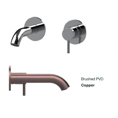 Afbeelding van SB Round inbouw wastafelmengkraan geborsteld koper PVD 102mm