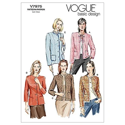 Afbeelding van Vogue Patterns V7975 Damesjas, maat FW 46 48 50, meerkleurig