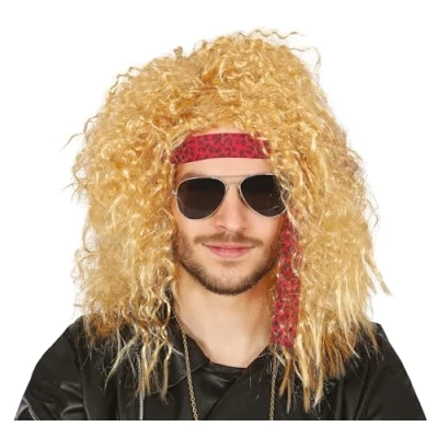 Afbeelding van Fiestas Guirca Verkleedpruik Rocker Heren Synthetisch Blond
