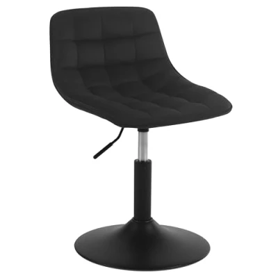 Afbeelding van WOLTU 1 x verstelbare kruk, werkstoel, eetkamerstoel, make upkruk, draaistoel, fluweel, voor kantoor, thuis, winkel, in hoogte verstelbaar van 38 49,5 cm, zwart