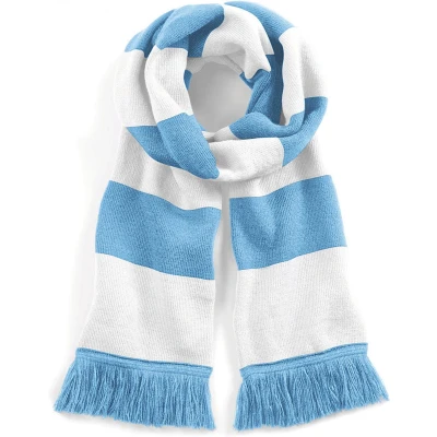 Afbeelding van Beechfield Gestreepte sjaal Stadium B479 Sky Blue / White