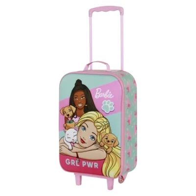 Afbeelding van Karactermania Barbie Huisdieren Soft 3D Trolley Koffer Reistas Met Wielen Handbagage Roze