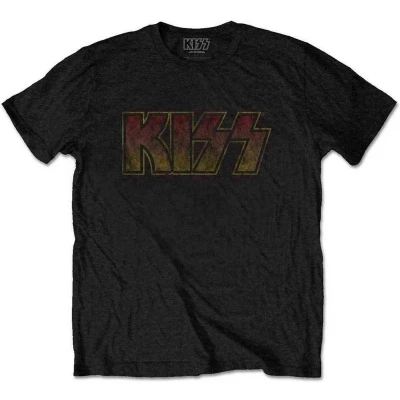 Afbeelding van Kiss Vintage Classic Logo Heren T shirt S Zwart