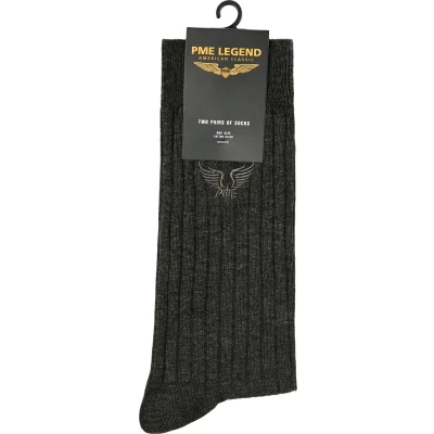Afbeelding van PME Legend Rib socks 2 pack Dark Grey sokken One size
