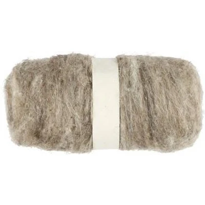 Afbeelding van Gekaarde wol, 100 gr, natural
