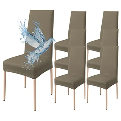 Afbeelding van Poligino stoelhoes, 6 stuks waterdicht, stoelhoes eetkamer, rekbare universeel, eenvoudig aan te brengen, gemakkelijk reinigen (Schildpadduif, stuks)