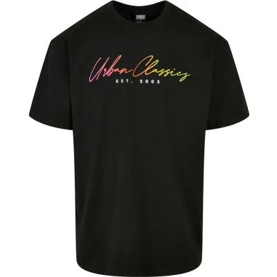 Afbeelding van Urban Classics Script LOGO Tshirt print, Heren, Maat: Large, Black