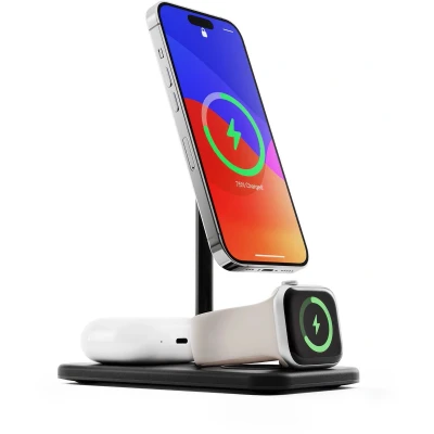 Afbeelding van Twelve South HiRise Deluxe 3 in 1 Wireless Charging Stand Black TS 2303