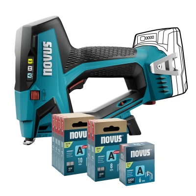 Afbeelding van Novus Tools J 550 031 0373 Accunietpistool Type niet 37, 53 Lengte nieten 6 14 mm Zonder accu, lader