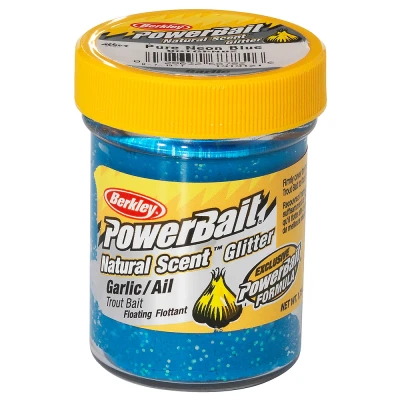 Afbeelding van Berkley Powerbait Trout Bait Natural Scent Glitter Garlic (50 g) Kleur : Pure Neon Blue