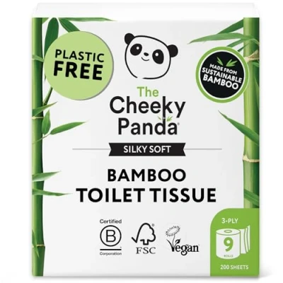 Afbeelding van The Cheeky Panda toiletpapier, 3 diktes, 9 rollen bamboe toiletpapier