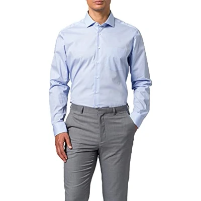 Afbeelding van Seidensticker KENT Regular FIT Contrast Zakelijk overhemd, Heren, Maat: 40, Light blue